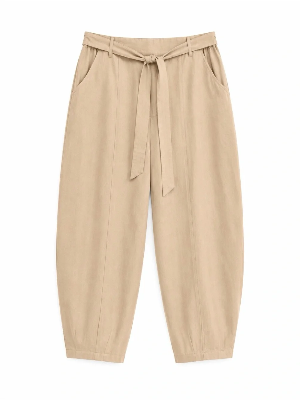 EILEEN FISHER WOMAN KHAKI LINEN BLEND NEUTRAL LANTERN ANKLE PANT SZ 1X NWT - Picture 2 of 5